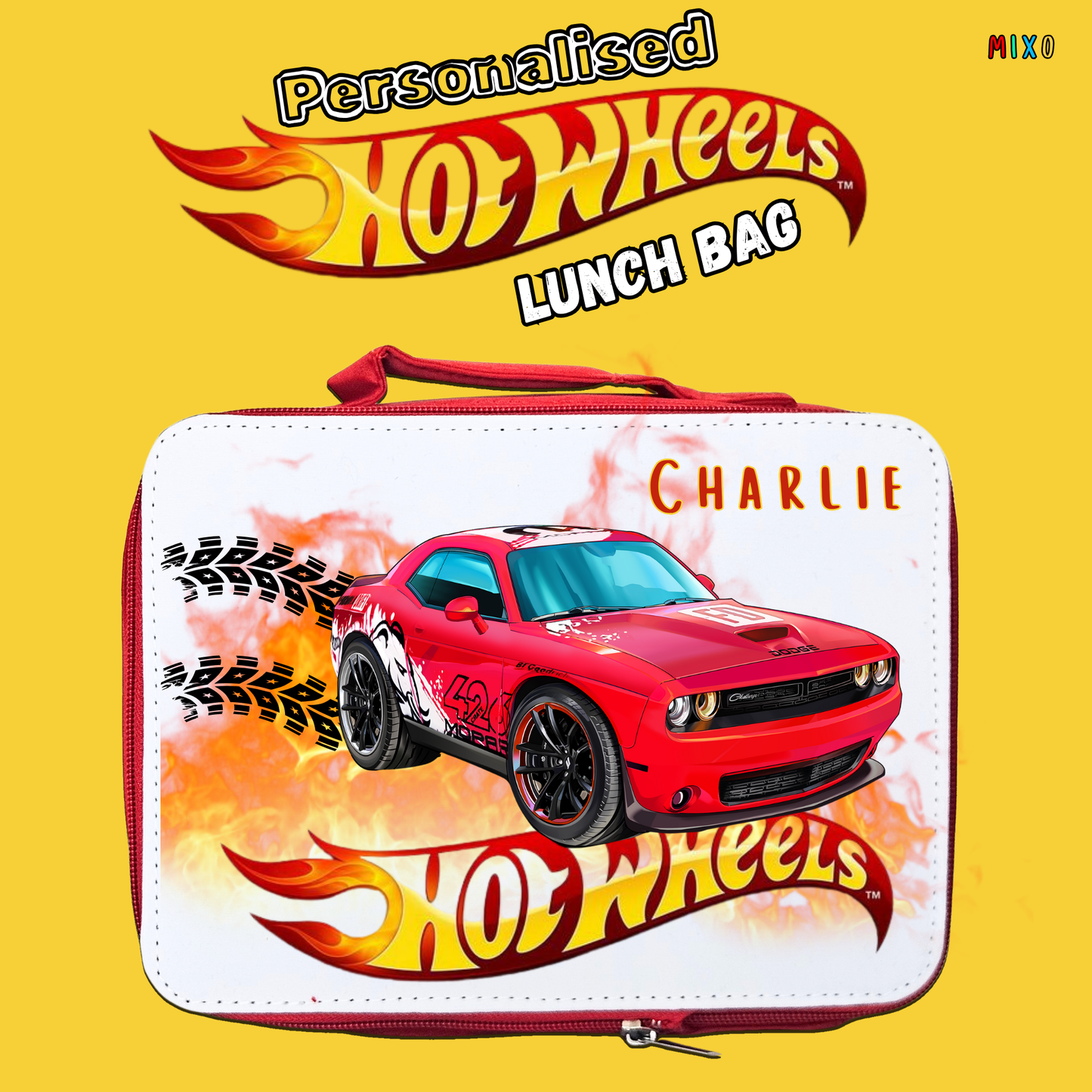 Personalised Hot Wheels Insulated Lunch Bag