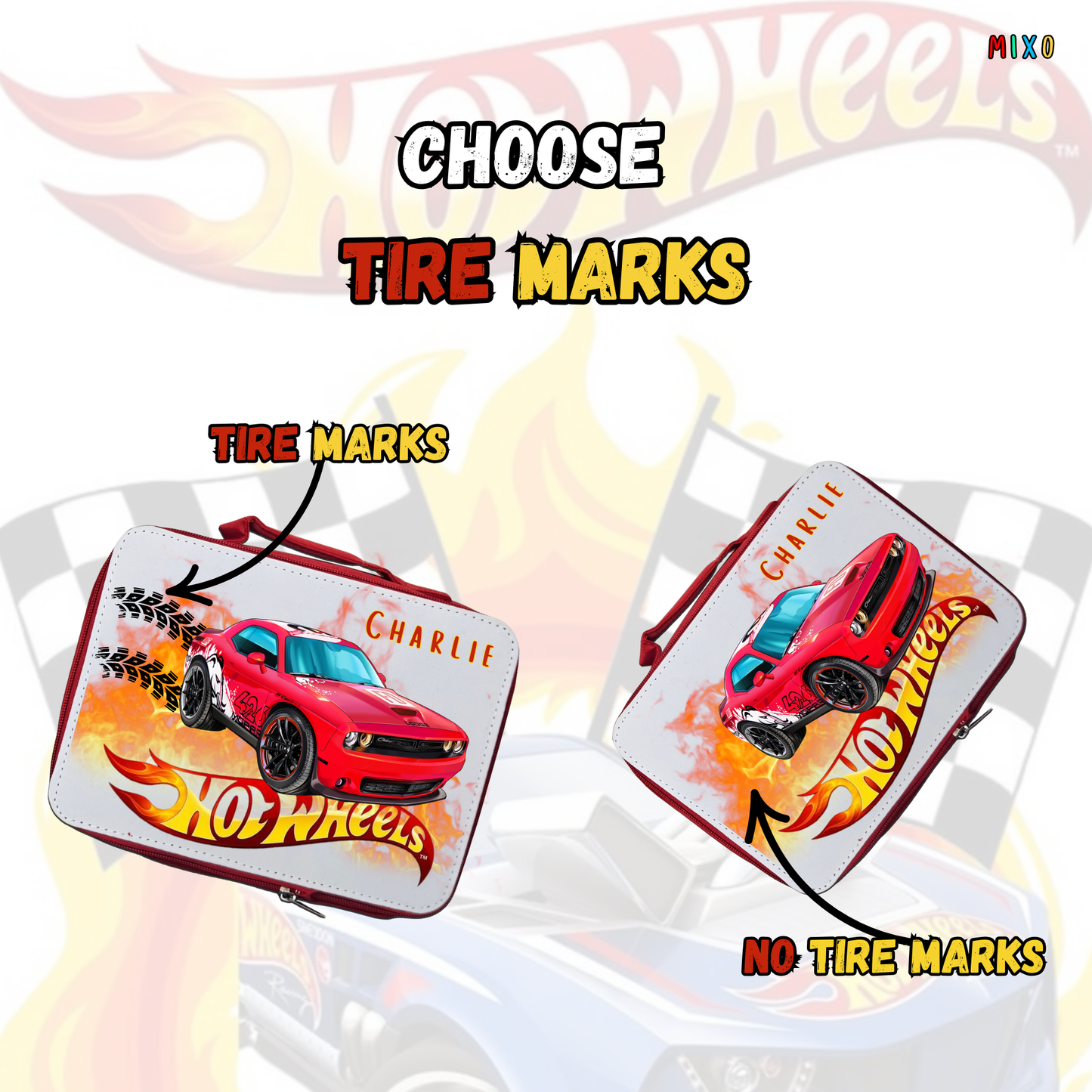Personalised Hot Wheels Insulated Lunch Bag