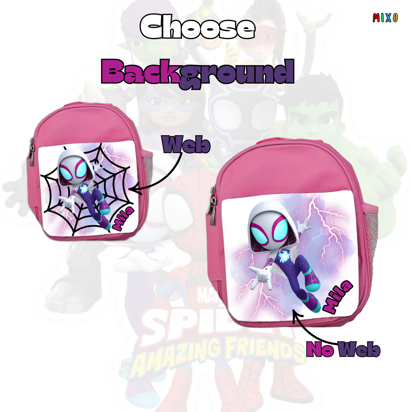 Personalised Ghost-Spider Lunch Bag – Spidey and His Amazing Friends