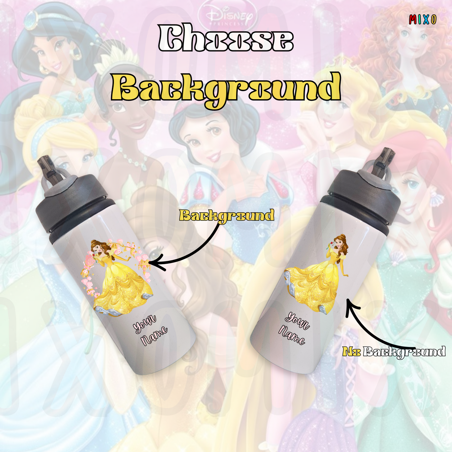 Personalised 650ml Disney Princess Water Bottle