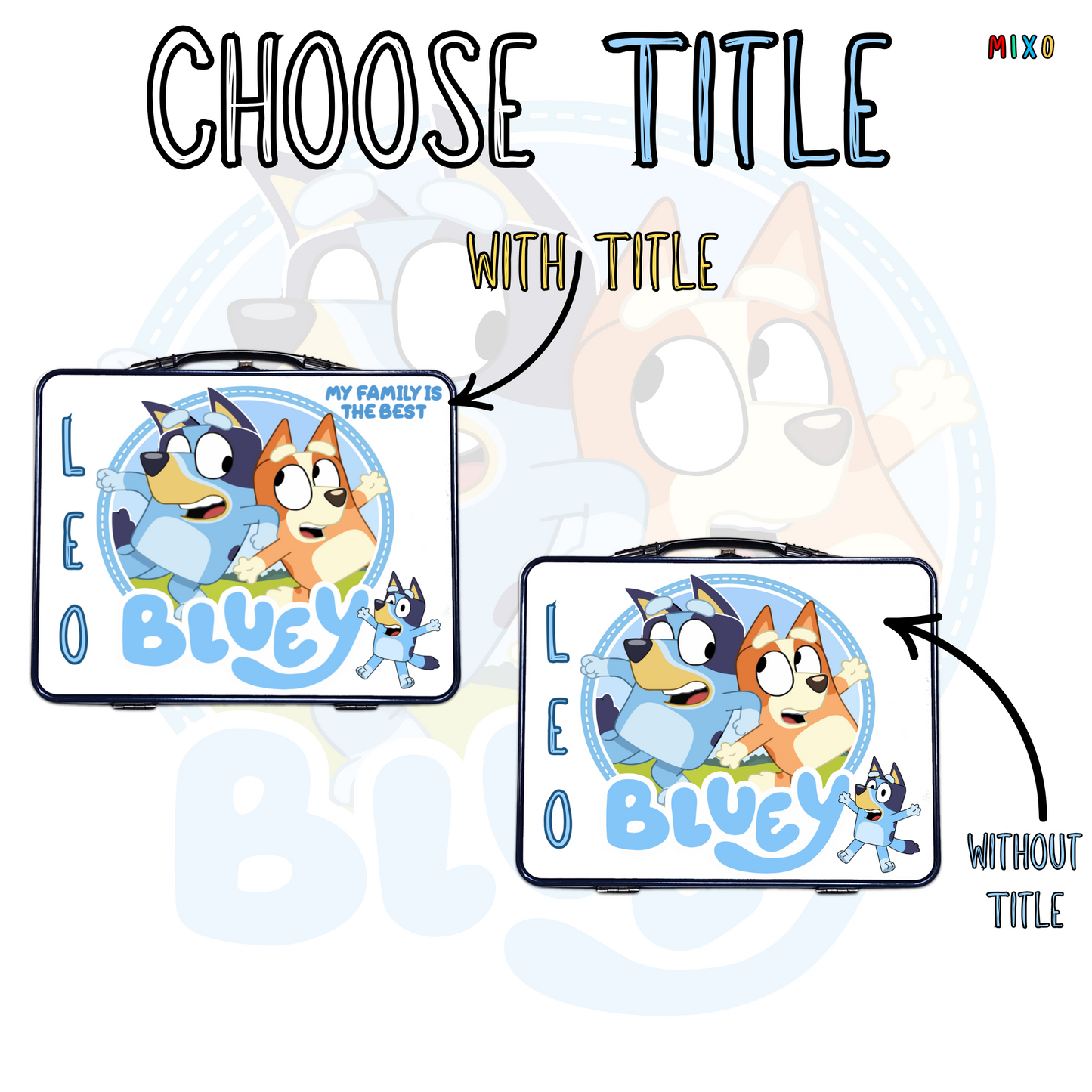 Personalised Bluey Metal Lunch Box – Blue, Silver, or Red
