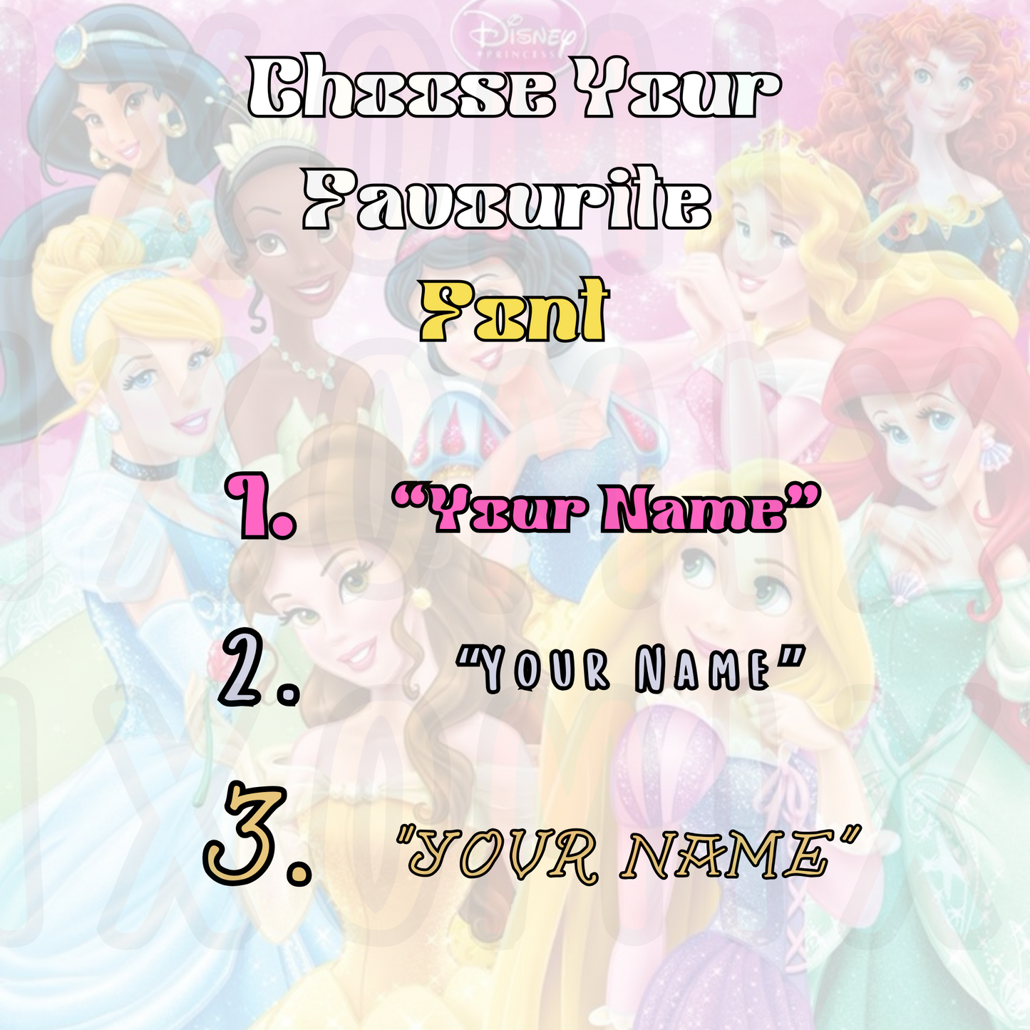 Personalised 650ml Disney Princess Water Bottle