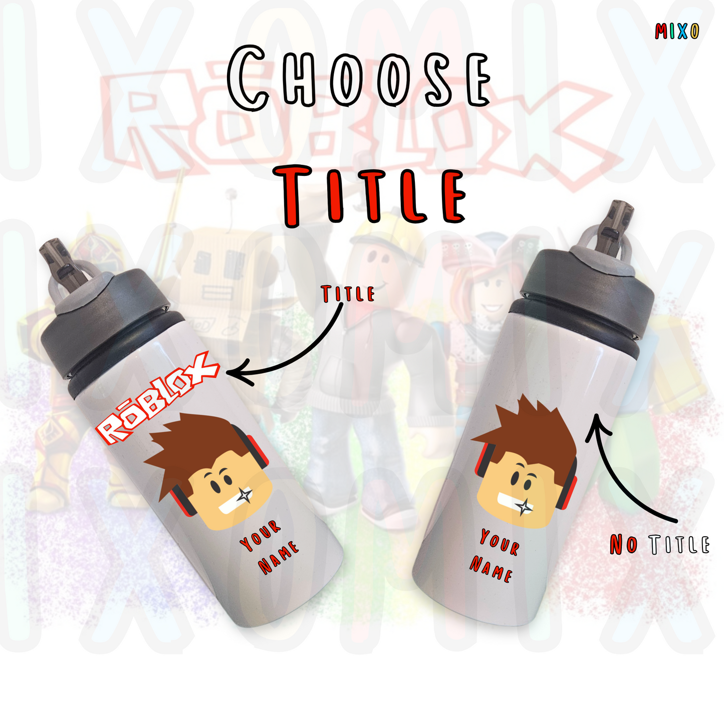 Personalised 650ml Roblox Water Bottle