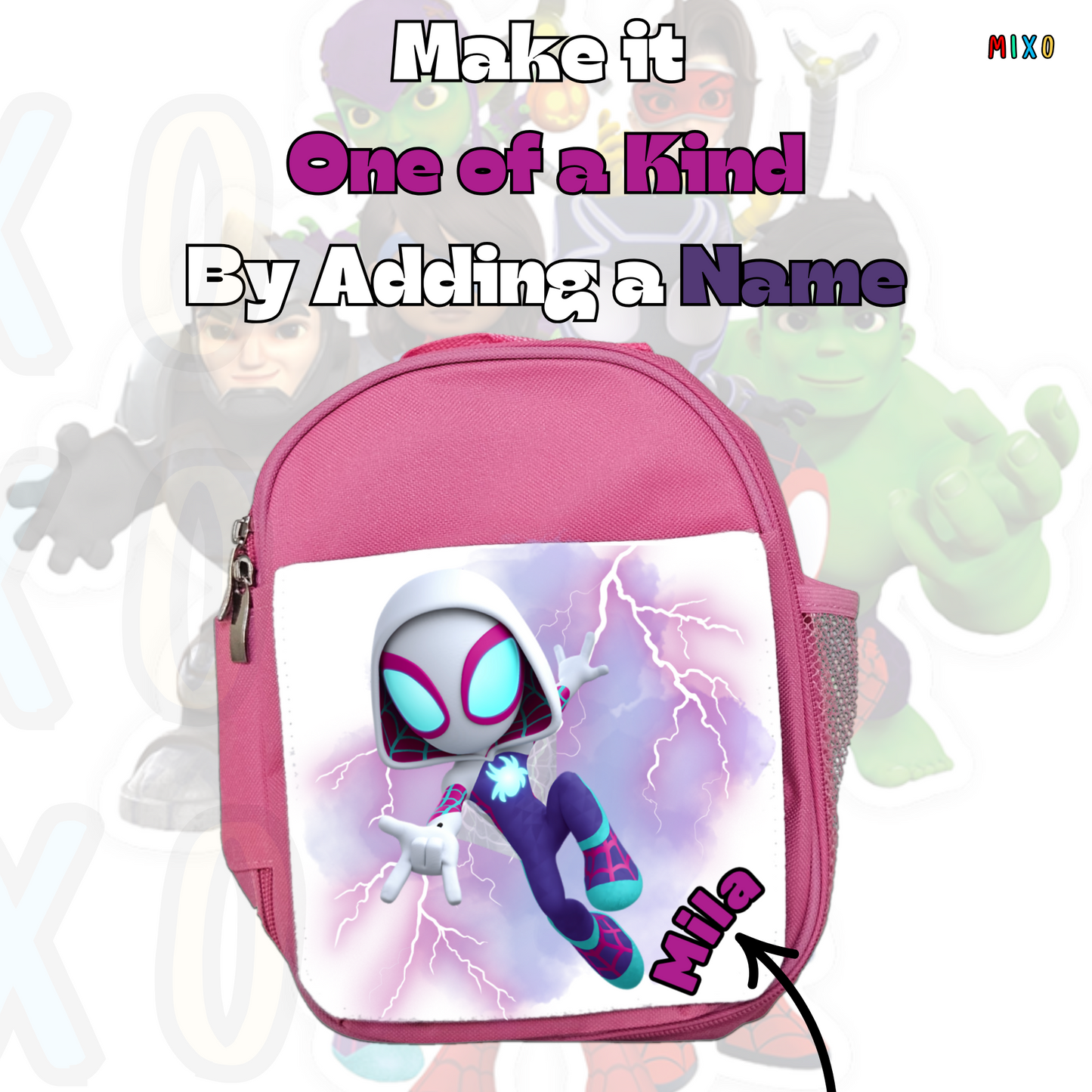 Personalised Ghost-Spider Lunch Bag – Spidey and His Amazing Friends