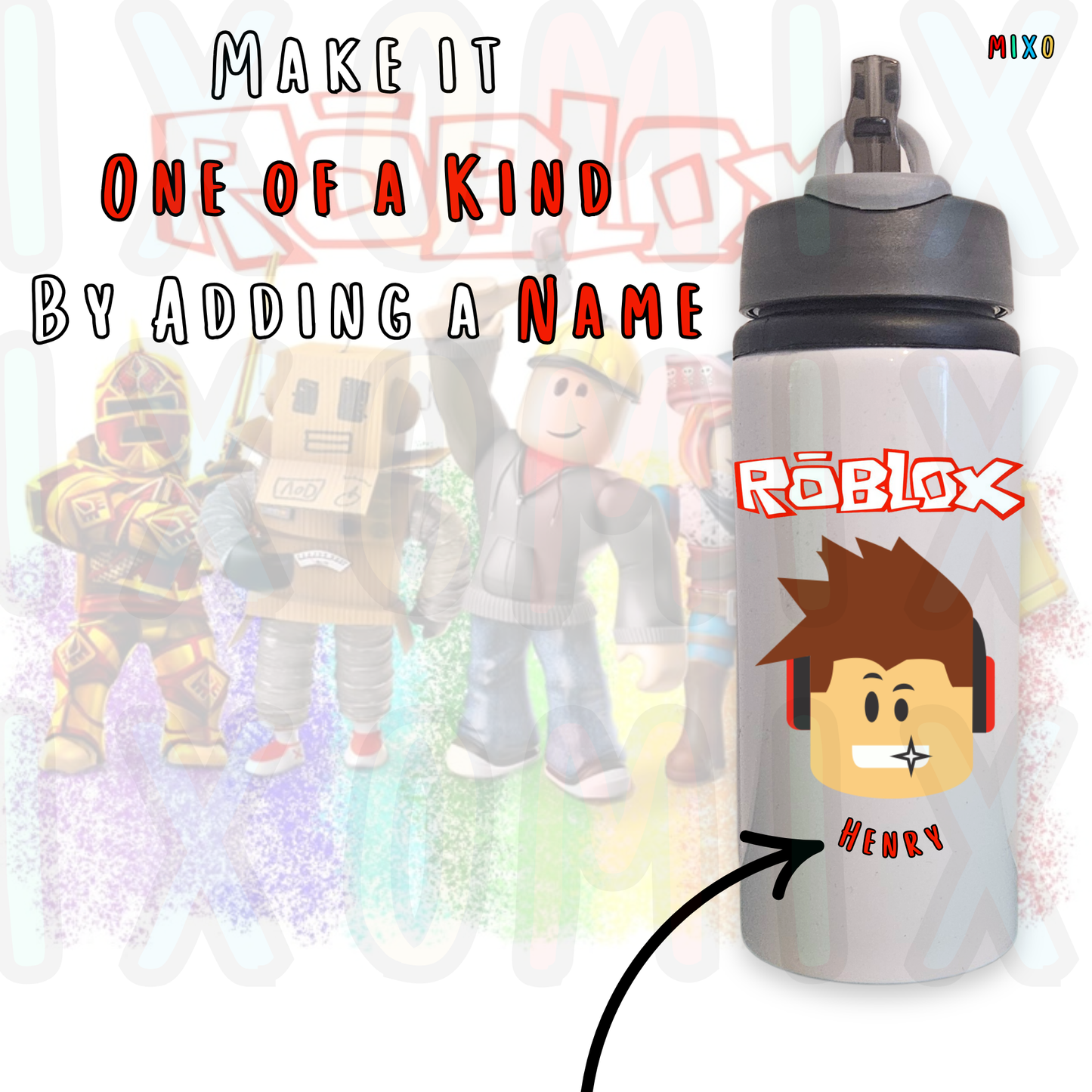 Personalised 650ml Roblox Water Bottle