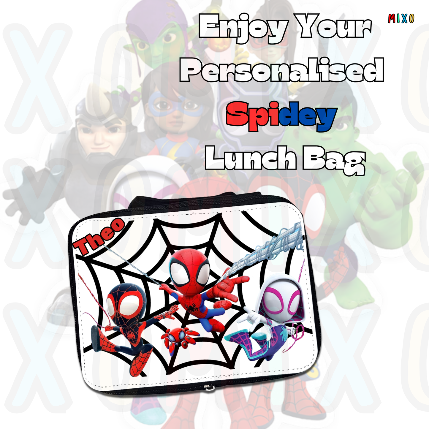 Personalised Spidey and His Amazing Friends Lunch Bag