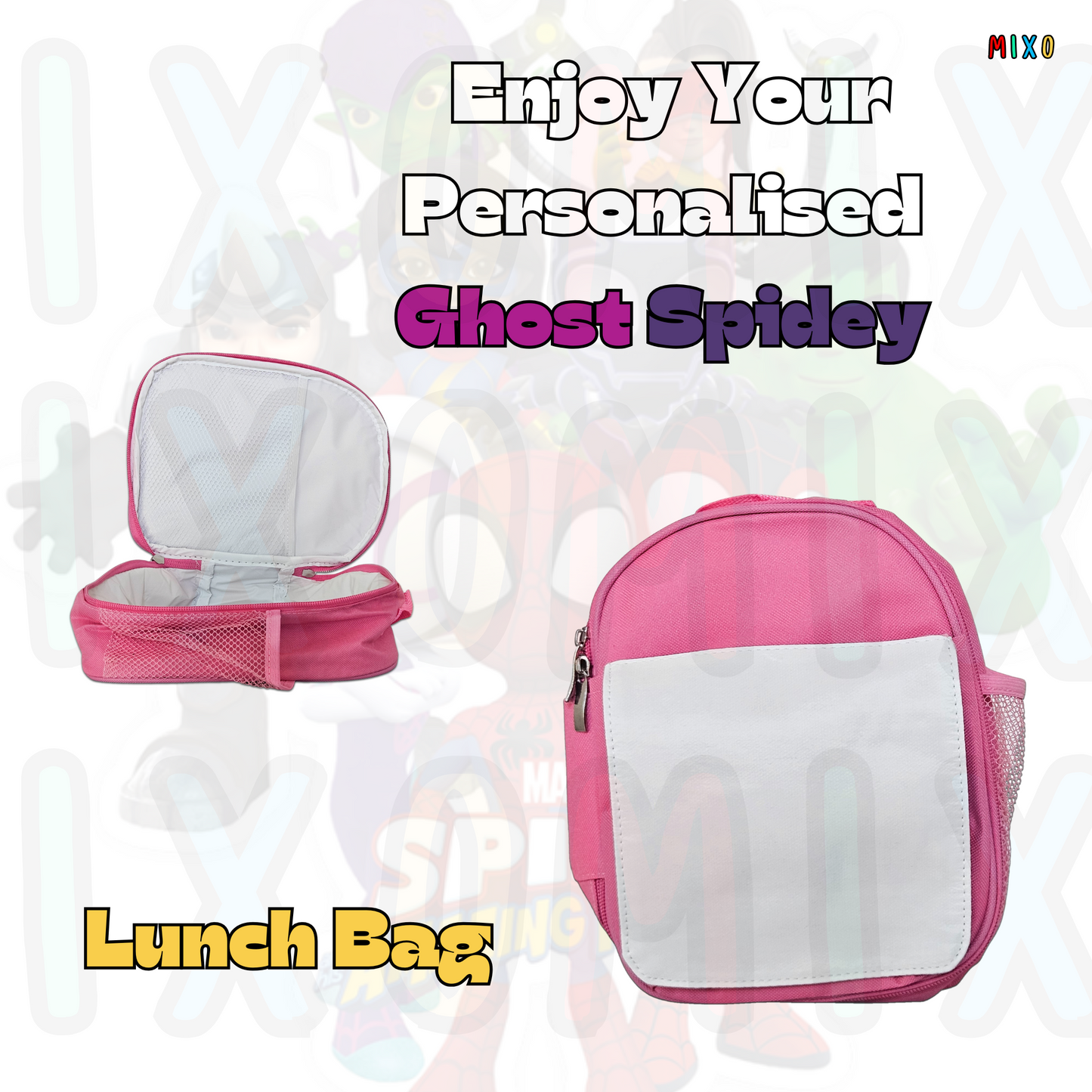 Personalised Ghost-Spider Lunch Bag – Spidey and His Amazing Friends