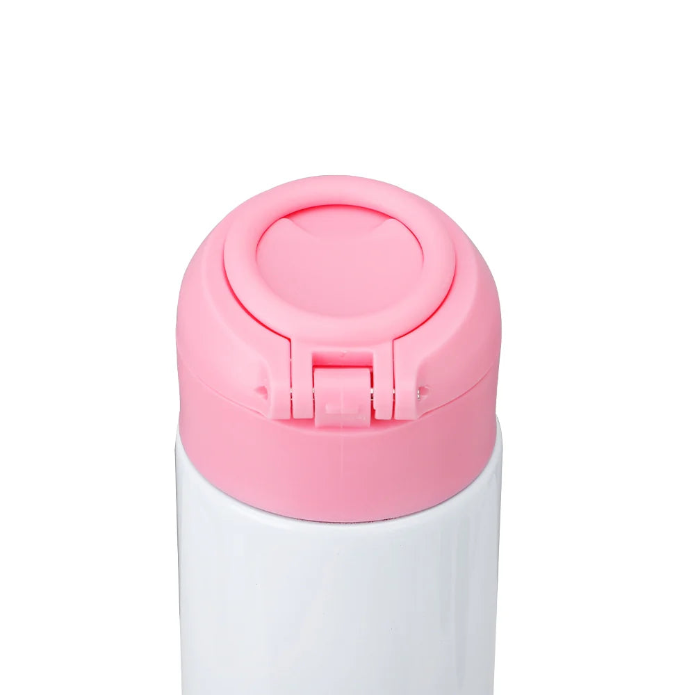 Kids 500ml Pink Sublimation Water Bottle with Straw