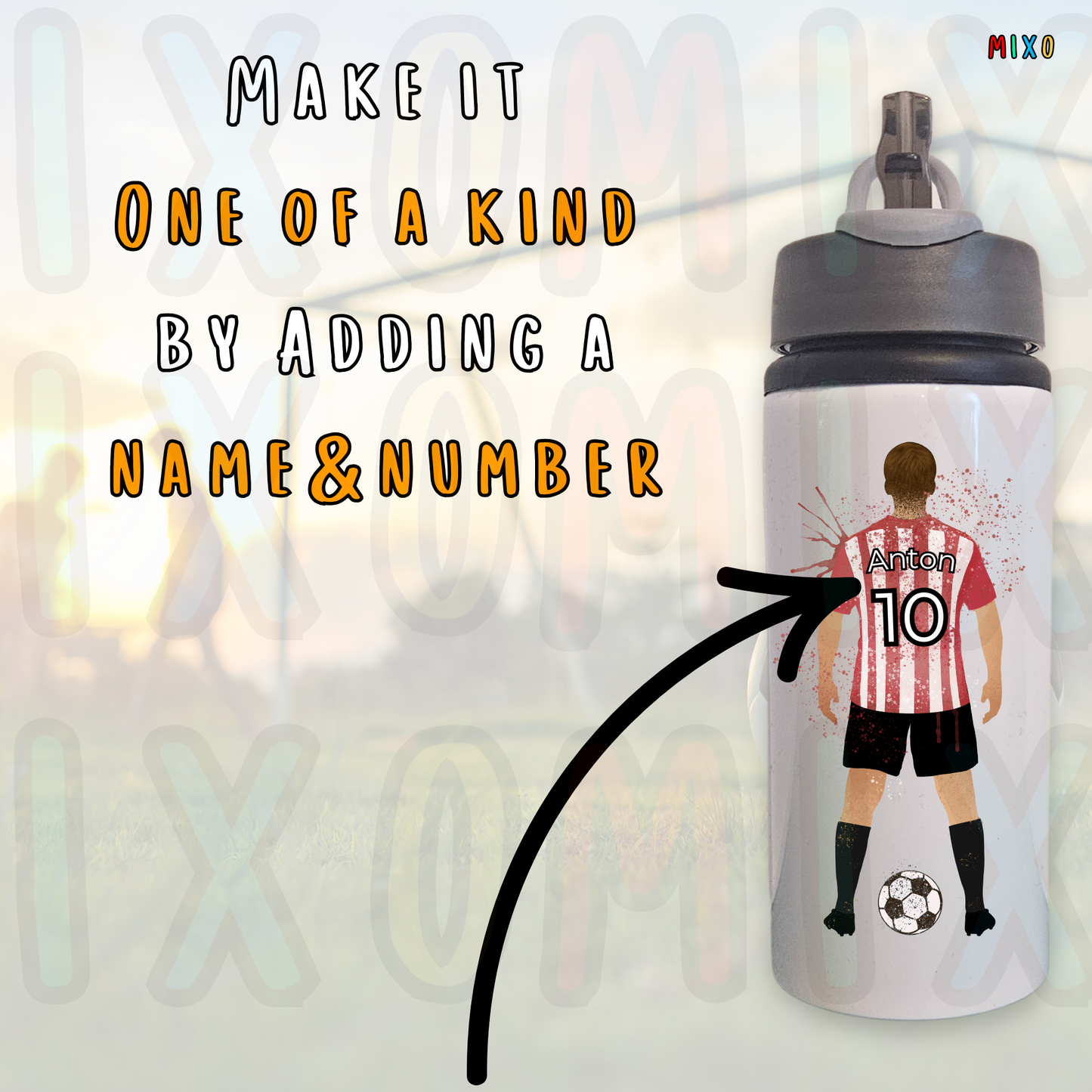 Personalised Boys Football Water Bottle