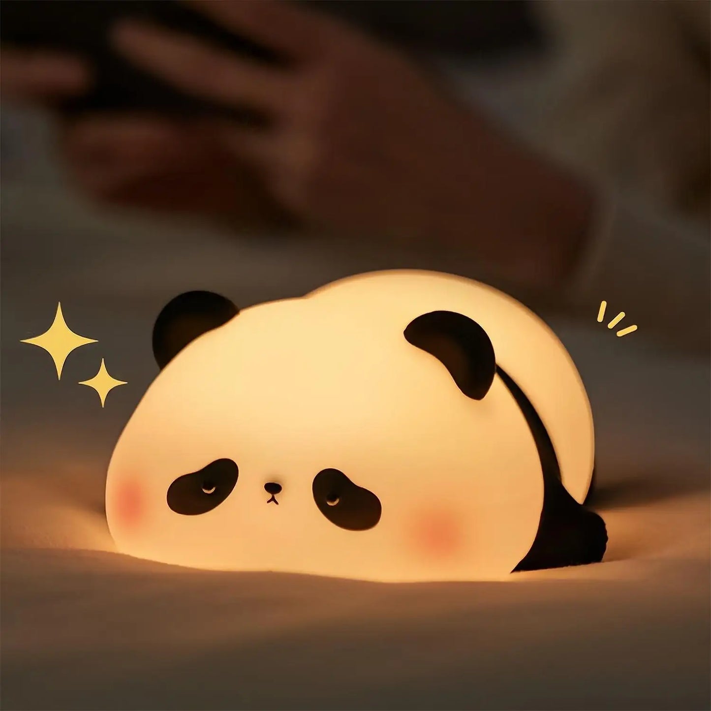 Silicone Fox & Rabbit Nursery Night Light, Dimmable, Rechargeable Kids Bedside Lamp with Soft Glow & Touch Sensor