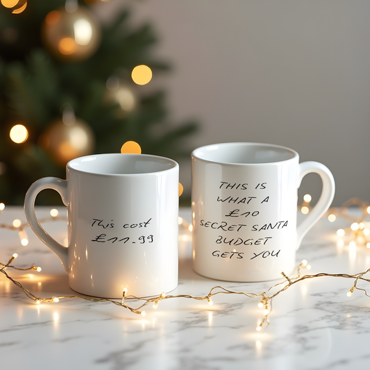 11oz Ceramic Funny, "£10 Budget" Grown up, Office Mug, Novelty Gift, Perfect for Friends, Colleagues, Christmas, Birthdays or Office Secret Santa