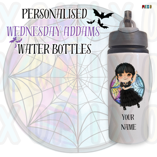 Personalised Wednesday Addams Water Bottle