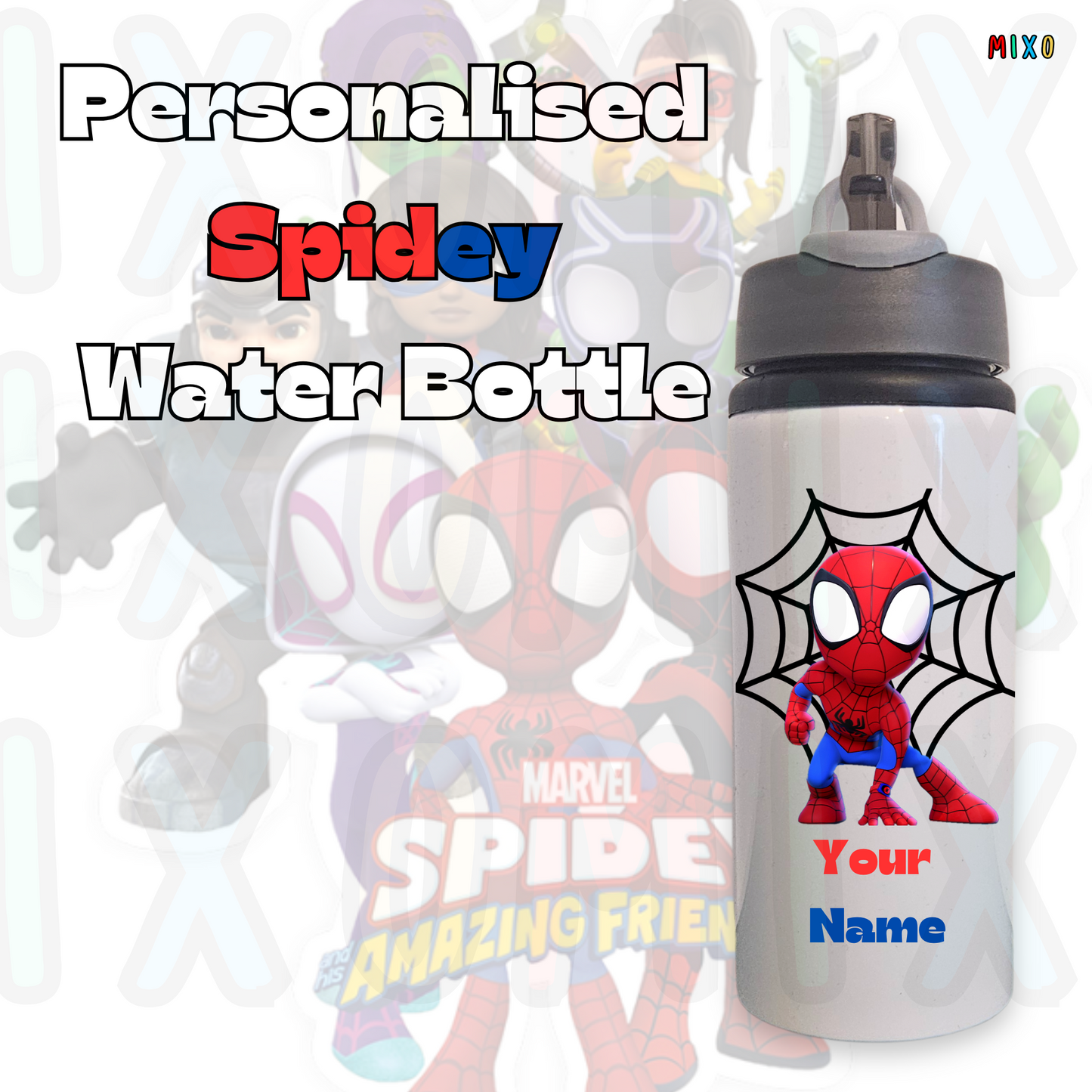Personalised Spidey Amazing Friends Water Bottle