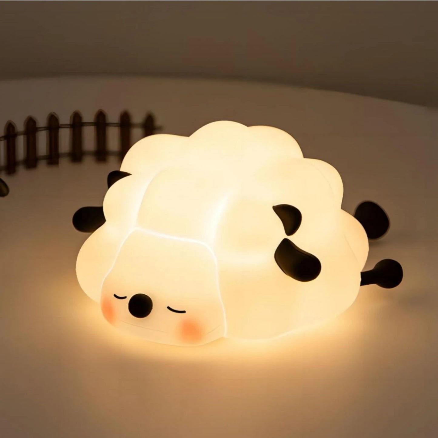 Silicone Fox & Rabbit Nursery Night Light, Dimmable, Rechargeable Kids Bedside Lamp with Soft Glow & Touch Sensor