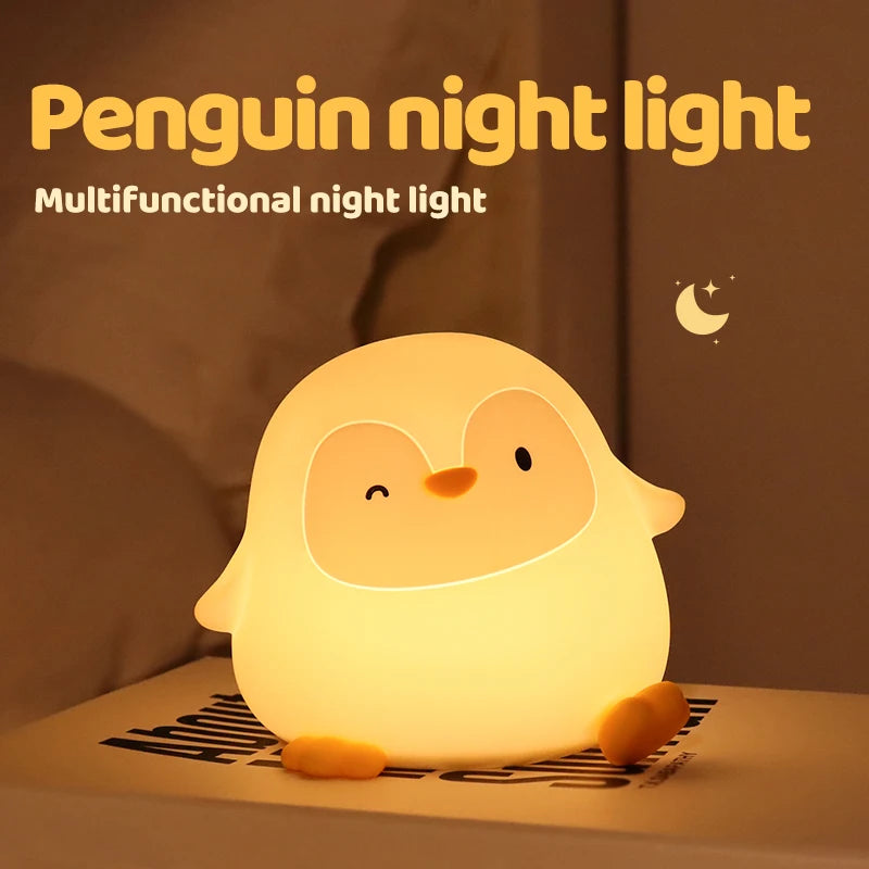Silicone Fox & Rabbit Nursery Night Light, Dimmable, Rechargeable Kids Bedside Lamp with Soft Glow & Touch Sensor