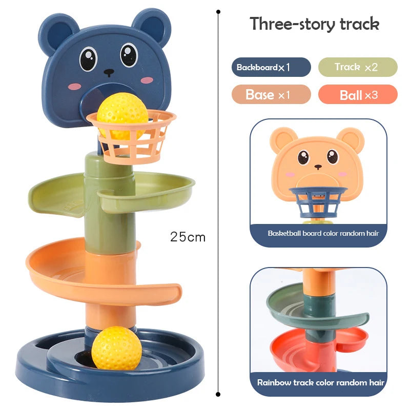 2–7 Layer Rolling Ball Tower – Educational Toddler Toy for 2–3 Year Olds