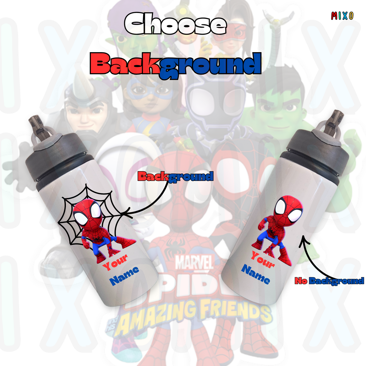 Personalised Spidey Amazing Friends Water Bottle