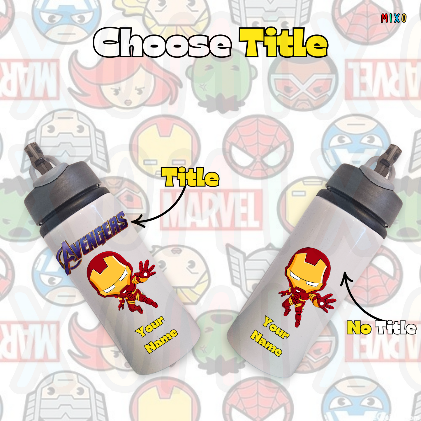 Personalised Avengers Baby Water Bottle