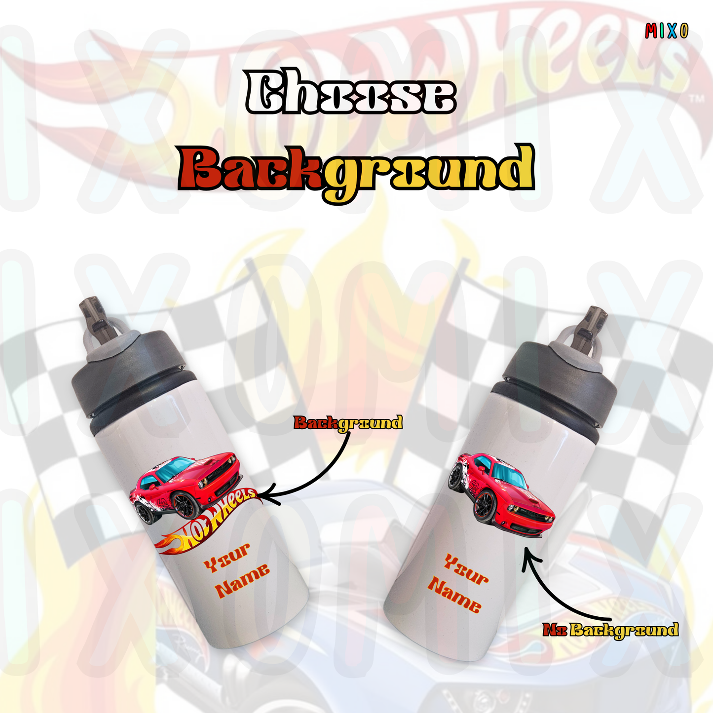 Personalised Hotwheels Water Bottle