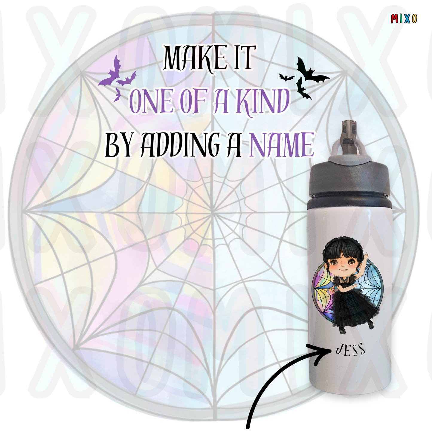 Personalised Wednesday Addams Water Bottle