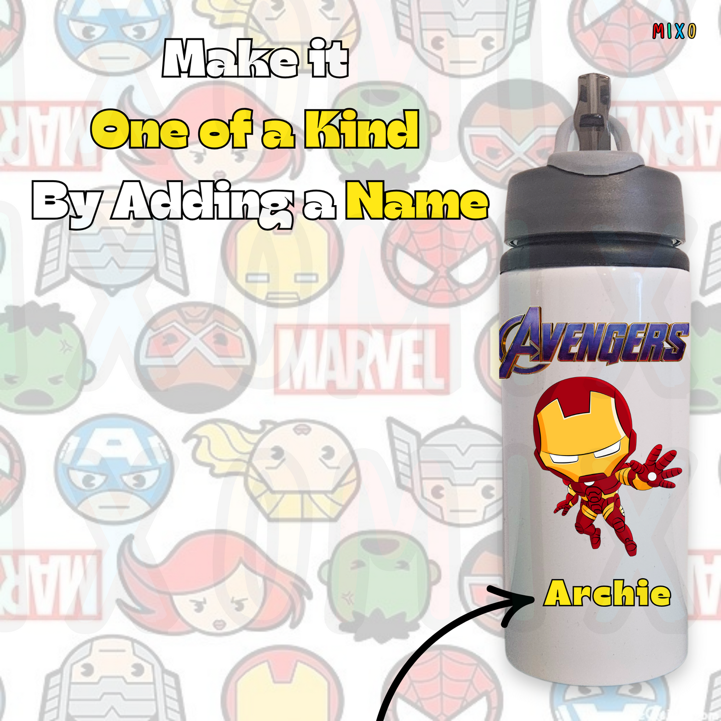 Personalised Avengers Baby Water Bottle