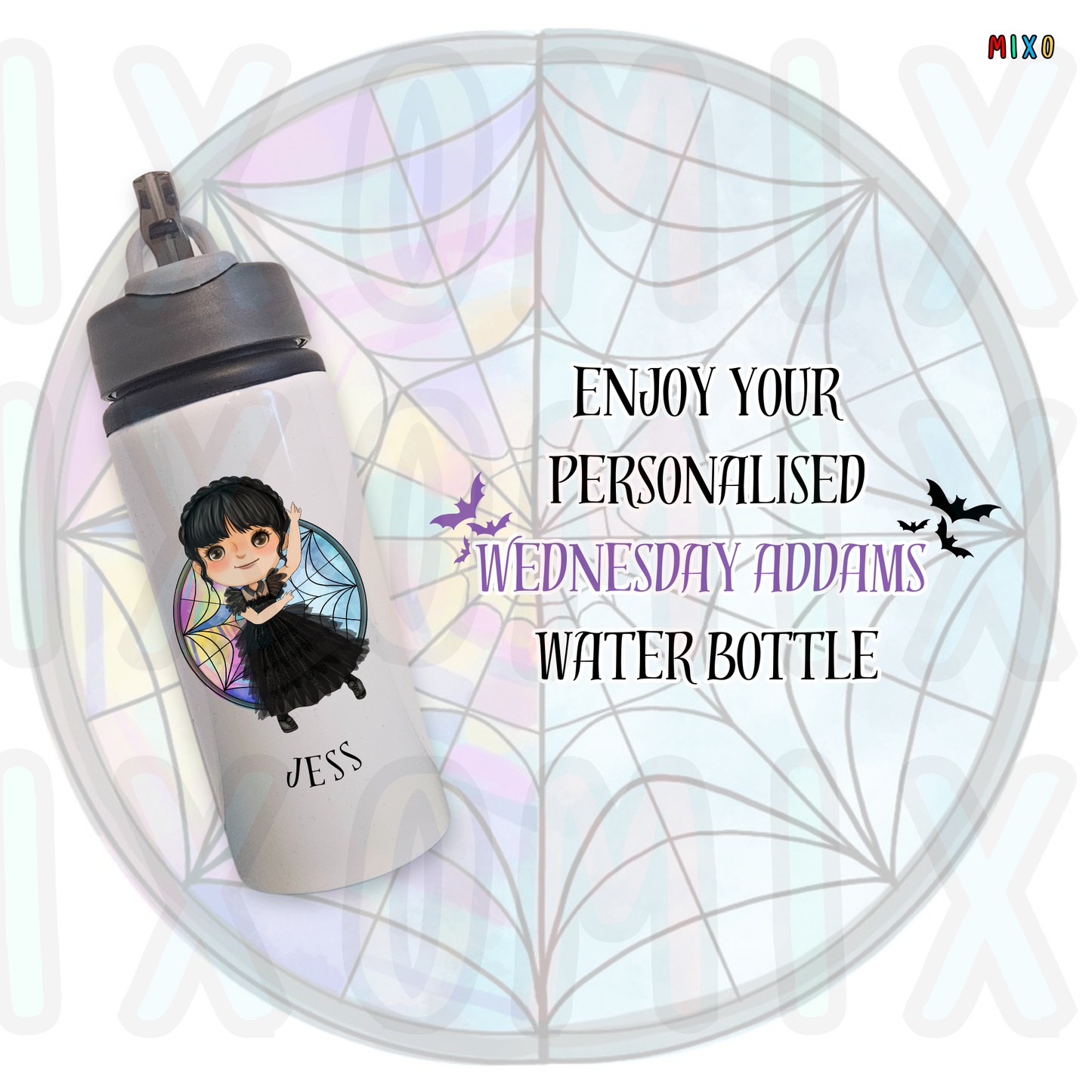 Personalised Wednesday Addams Water Bottle