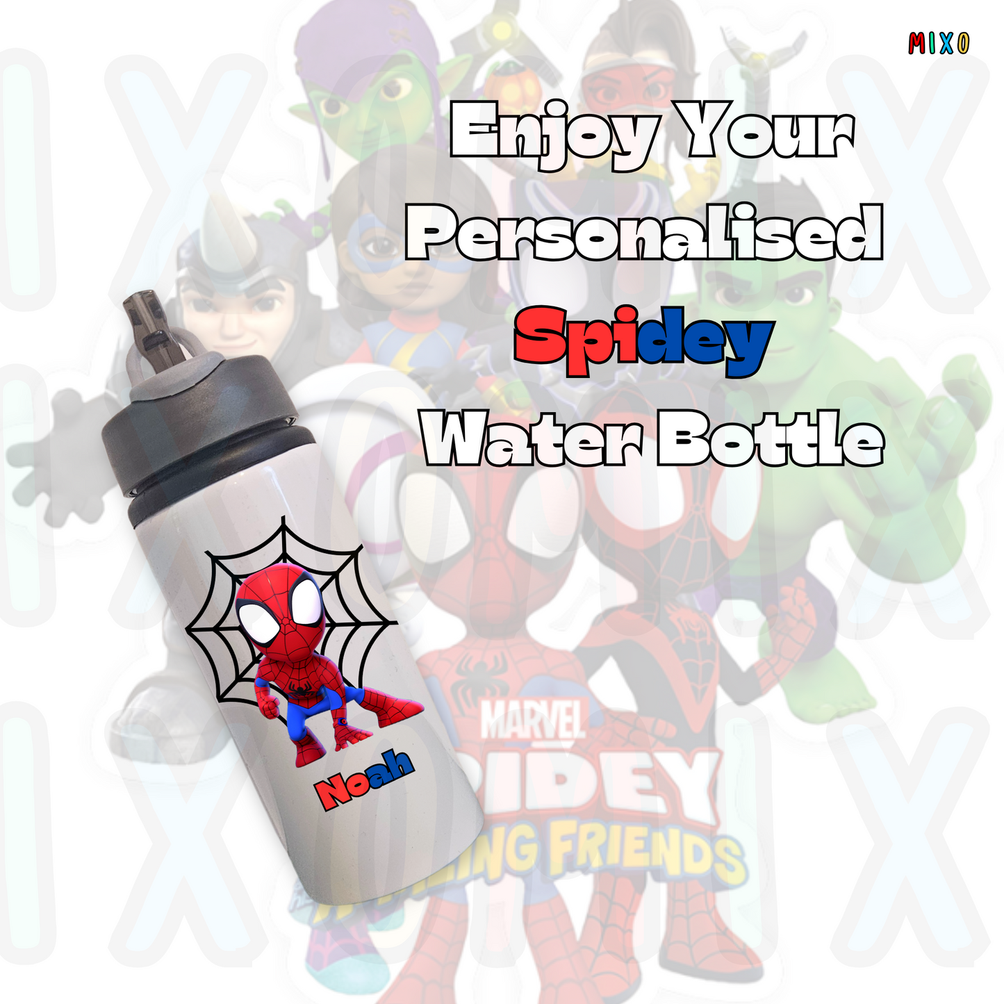 Personalised Spidey Amazing Friends Water Bottle