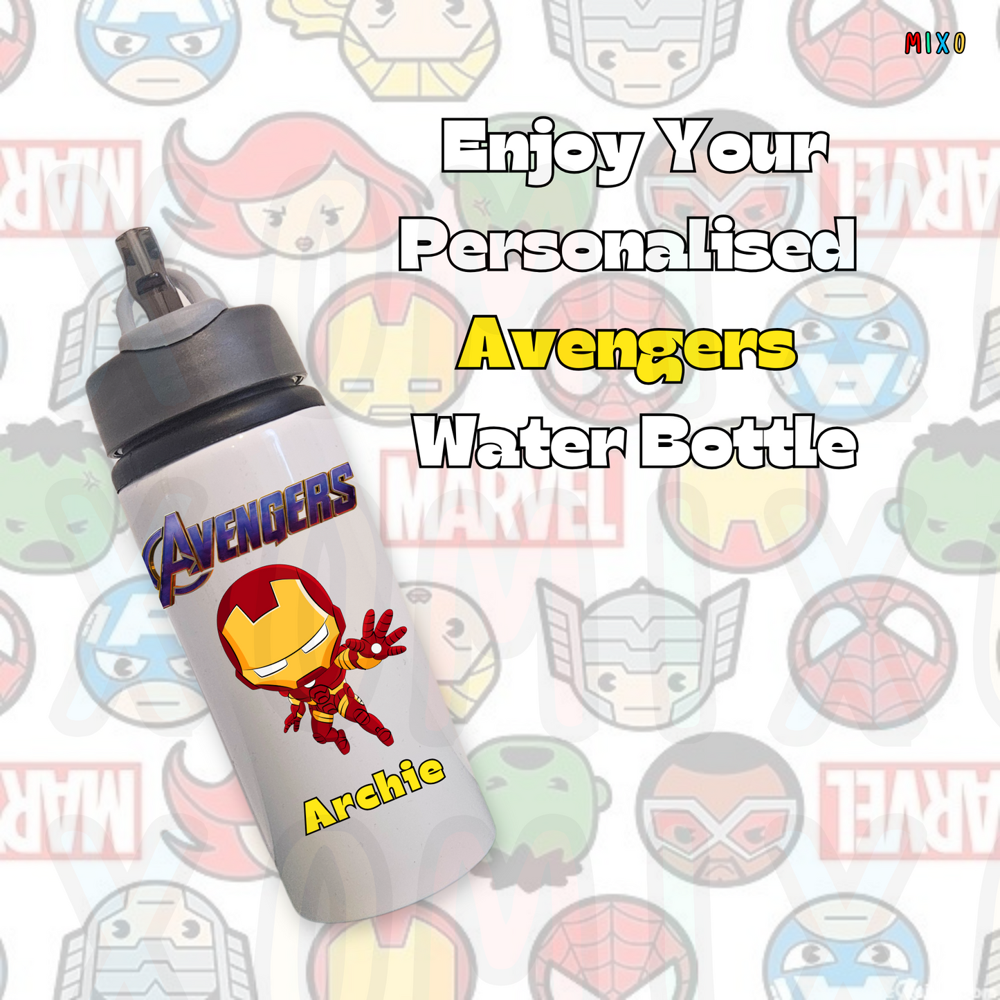 Personalised Avengers Baby Water Bottle