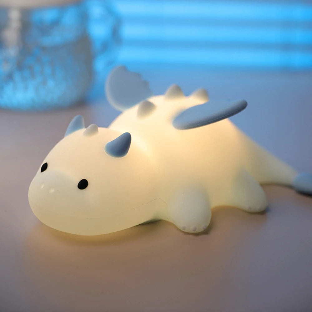 Silicone Fox & Rabbit Nursery Night Light, Dimmable, Rechargeable Kids Bedside Lamp with Soft Glow & Touch Sensor
