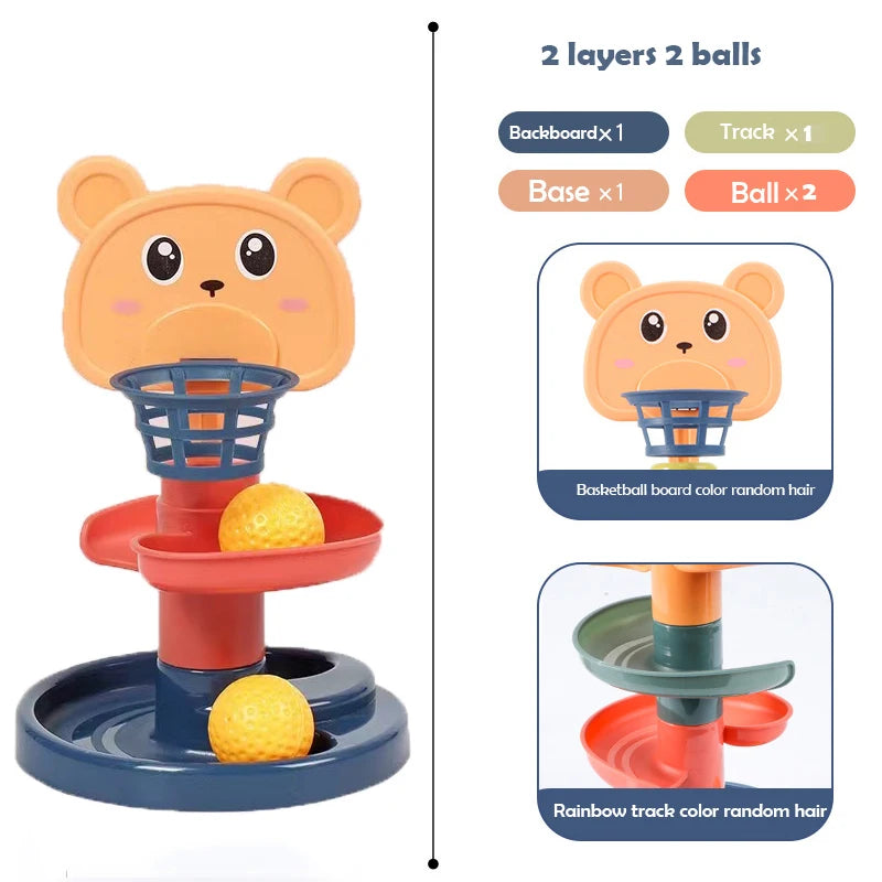 2–7 Layer Rolling Ball Tower – Educational Toddler Toy for 2–3 Year Olds