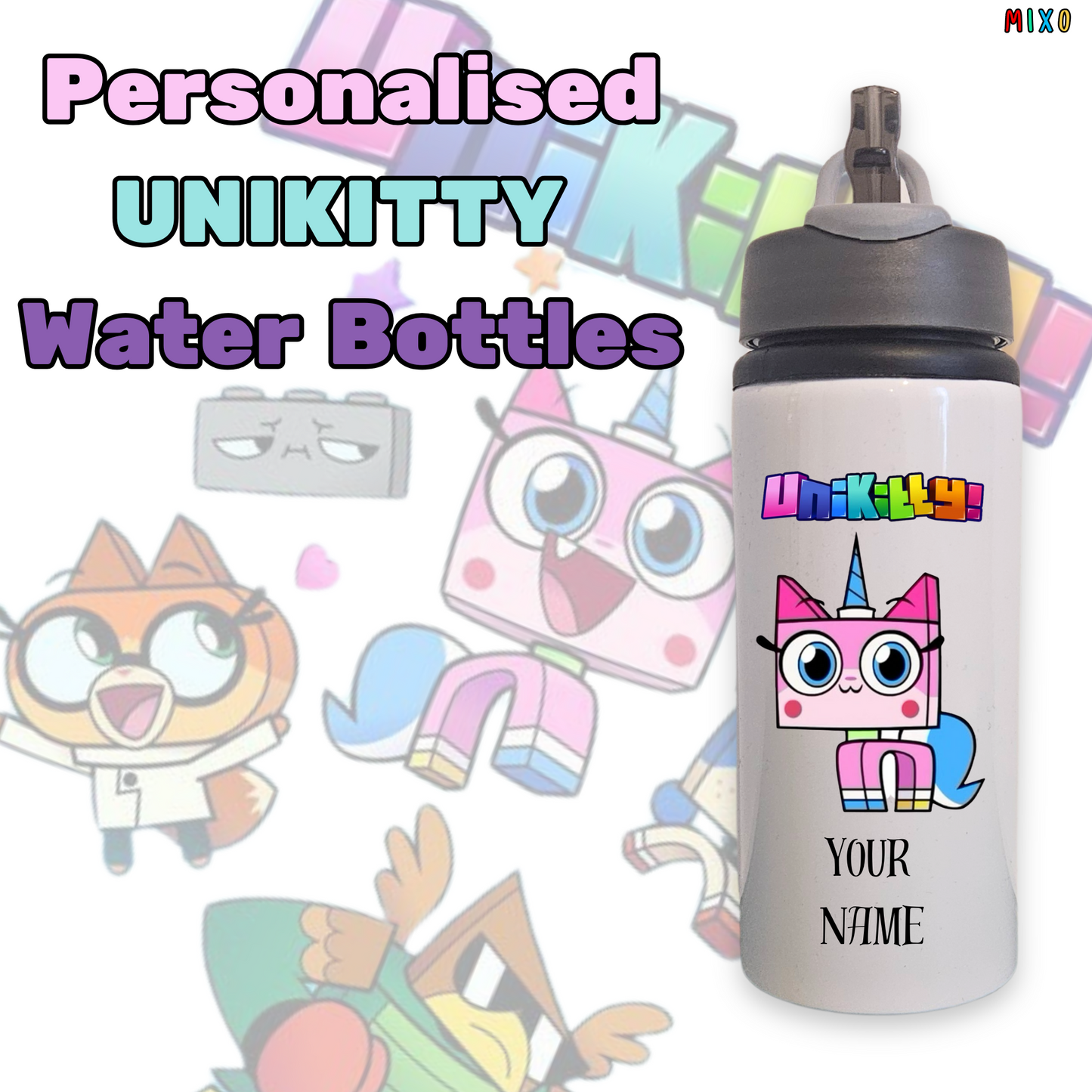Personalised Unikitty Water Bottle