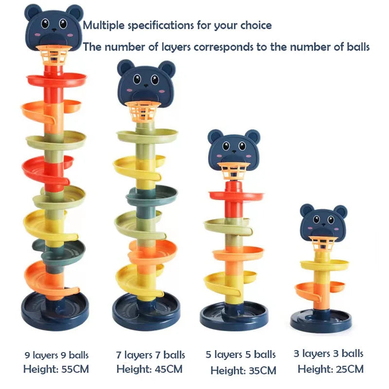 2–7 Layer Rolling Ball Tower – Educational Toddler Toy for 2–3 Year Olds